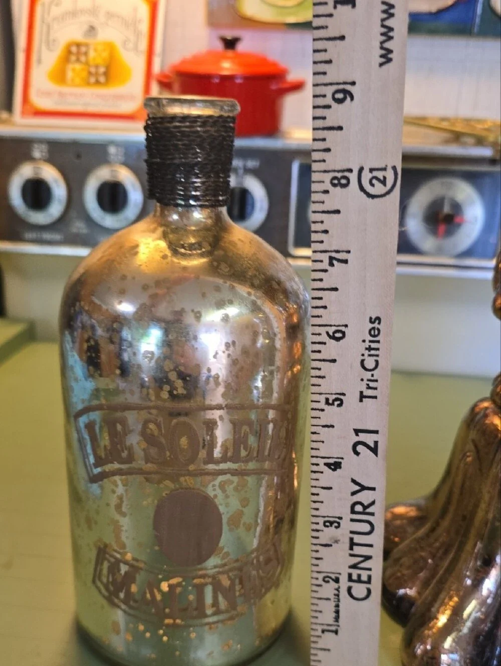 Mercury Glass Lot- 3 Candle Holders, 1 Pillar Stand And 2 Stick